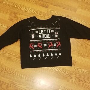 Hanes Black Let It Snow Christmas Sweater